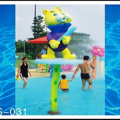 کیفیت  Customized Fiberglass Spray Park Equipment, Spray Cat Water Sprayground For Kids Adults کارخانه