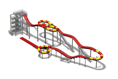 200M فایبر گلاس اسلاید آب، غلتک Coaster آب سفارشی برای فضای باز / داخلی پارک آبی