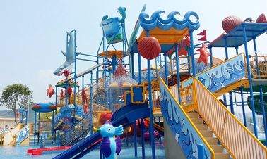 تجاری متوسط ​​خانه آب Aqua زمین بازی بستر های نرم افزاری با اسلاید آب تصفیه خانه های آب