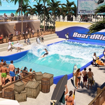 دو جاذبه های خوانندگان Flowrider آب سوار رمان آب برای آسوده
