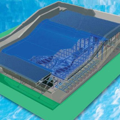 شبیه ساز موج سواری OEM Flowrider با پمپ آب 65kw و PVC نرم و قوی 15.3m * 9.3m