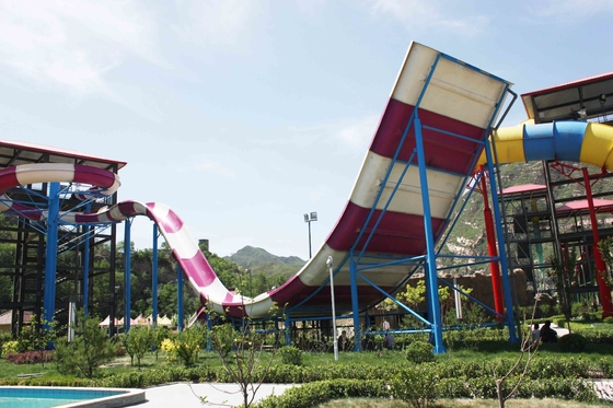 غول پارک آبی تجهیزات هیجان انگیز استخر فایبر گلاس Waterslides برای بزرگسالان
