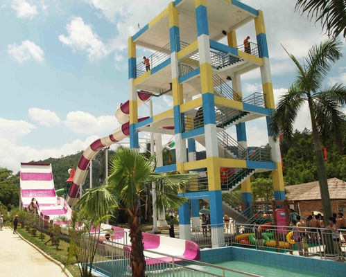 غول پارک آبی تجهیزات هیجان انگیز استخر فایبر گلاس Waterslides برای بزرگسالان
