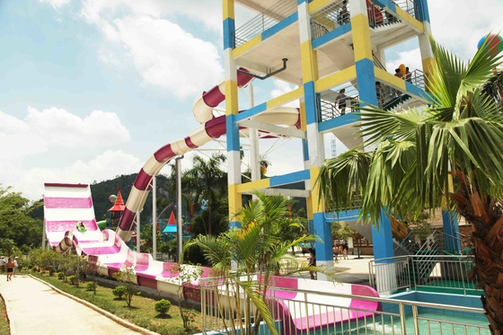 غول پارک آبی تجهیزات هیجان انگیز Swwiming استخر فایبر گلاس Waterslides برای کودکان و نوجوانان