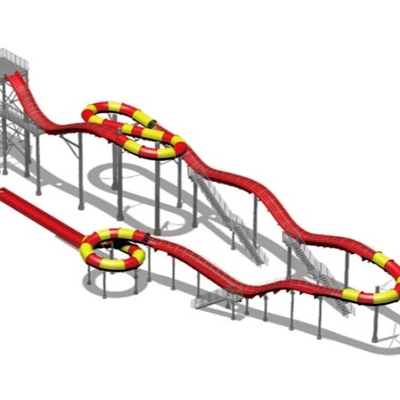 گالوانیزه لوله فولادی کربن فایبر گلاس اسلاید آب برای سرگرمی waterpark در Gaint پارک