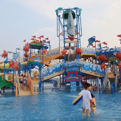 فایبر گلاس تجاری اسلاید آب Aqua زمین بازی از تعاملی خانه آب