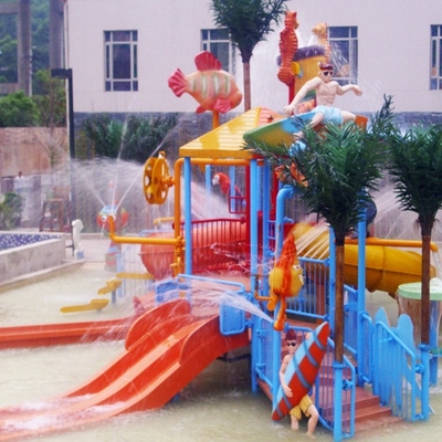آب زمین بازی داخل سالن Waterparks کودکان و نوجوانان هتل با فایبر گلاس کوتاه - اسلاید