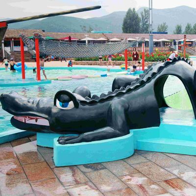 فایبر گلاس پارک آبی تجهیزات کارتون تمساح اسلاید برای کودکان / سفارشی اسلاید آب