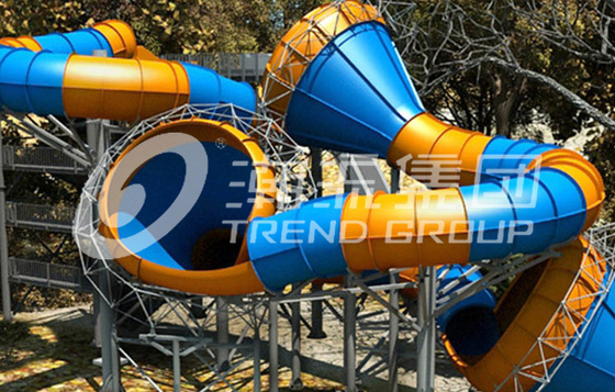 خنده دار فایبر گلاس آب اسلاید ارتفاع 16M اوقات تلخی دره ظرفیت 480 سواران / در ساعت برای پارک آبی