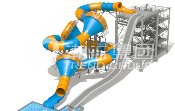 خنده دار فایبر گلاس آب اسلاید ارتفاع 16M اوقات تلخی دره ظرفیت 480 سواران / در ساعت برای پارک آبی