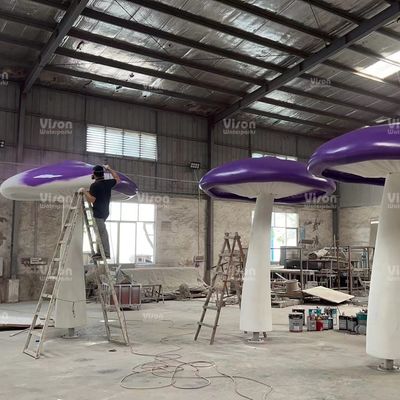 Customized IP Sculpture Fiberglass Vison Waterparks Playground Equipment Spray mushroom Aqua Play For Amusement Park Design Games